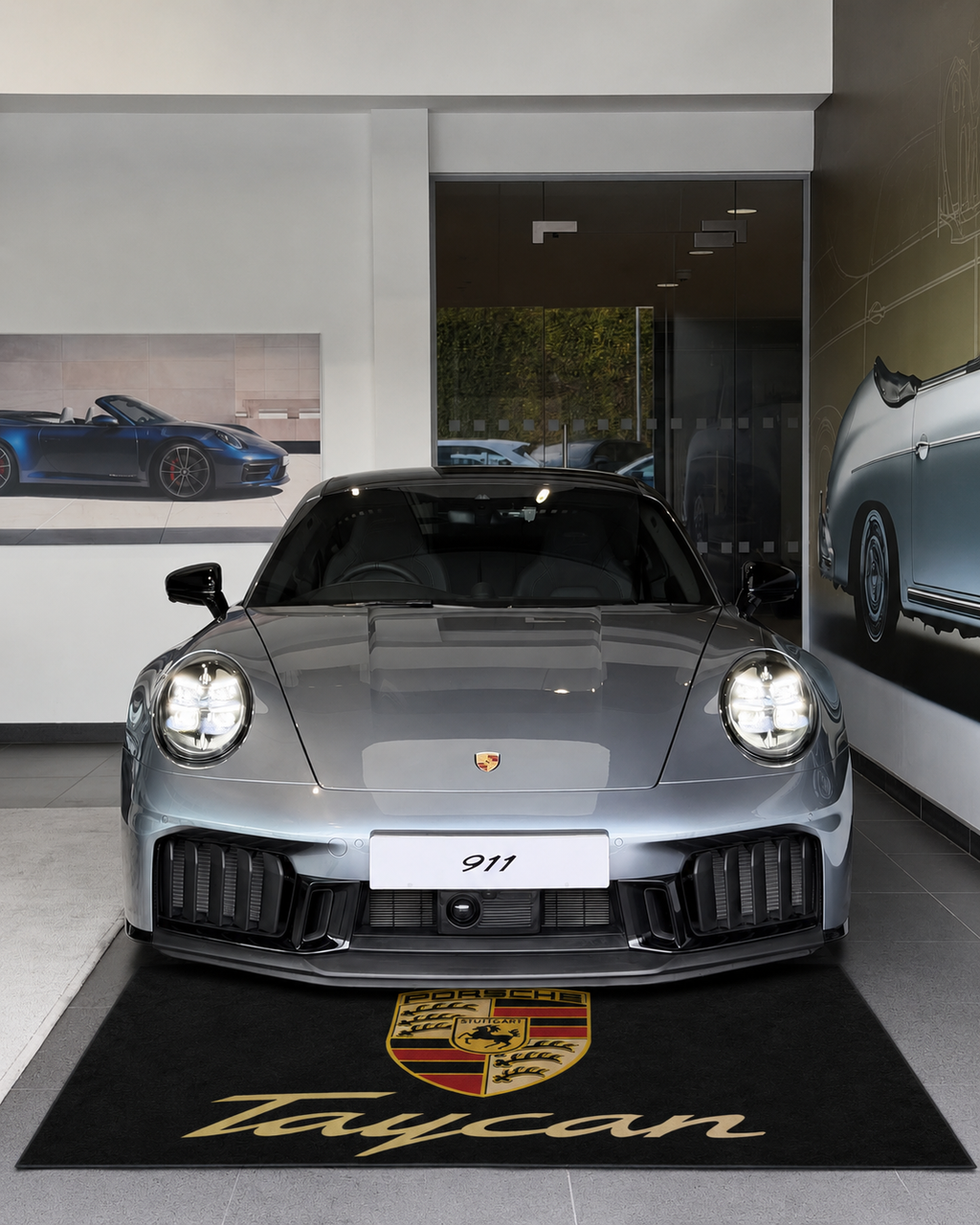 Premium Porsche Garagenteppich – 152 x 221 cm (5x7 ft)