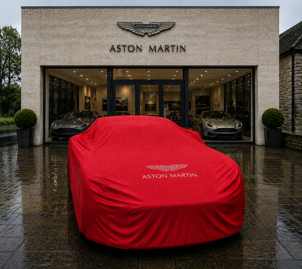 Aston Martin wasserdichte Outdoor-Autoabdeckung – passgenau - Schwarz