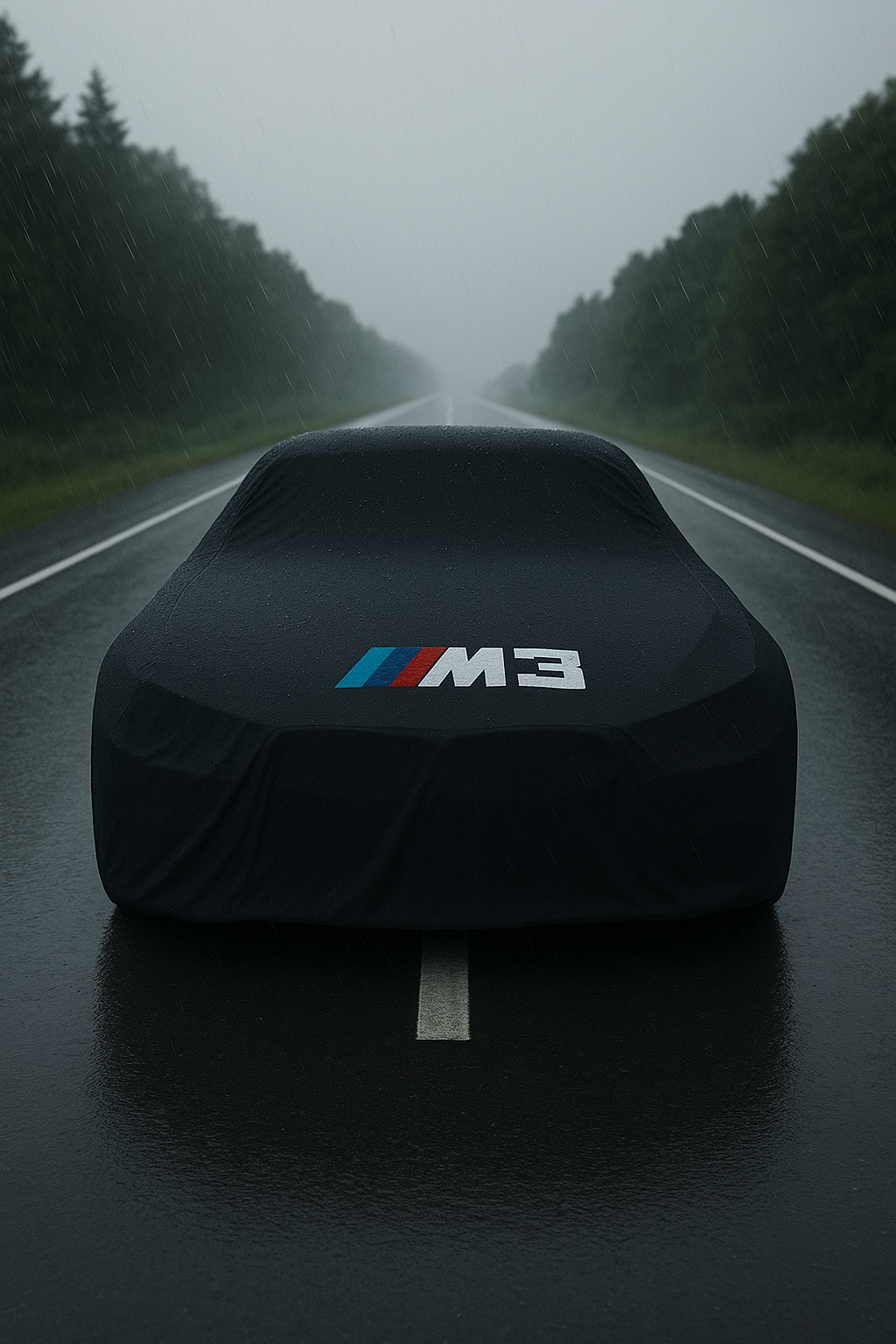 BMW M Performance Outdoor-Autoabdeckung – wasserdicht & passgenau für M2, M3, M4, M5, M6 und M8 - M Performance Logo on Windshield - All Weather Cover Inside Cotton