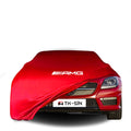 Mercedes-Benz SLK (R172) mit maßgeschneiderter Indoor-Autoabdeckung in einer Garage in Deutschland