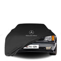 Mercedes-Benz S-Klasse Coupé (C126) mit maßgeschneiderter Indoor-Autoabdeckung in einer Garage in Deutschland