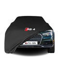 Audi RS4 A4 Allroad B9 mit maßgeschneiderter Indoor-Autoabdeckung in einer Garage in Deutschland