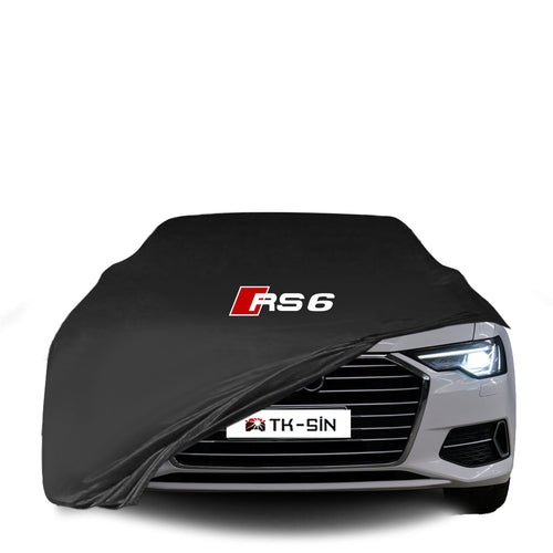 Audi RS6 A6 C8 Allroad Kombi mit maßgeschneiderter Indoor-Autoabdeckung in einer Garage in Deutschland