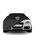 Audi TT mit maßgeschneiderter Indoor-Autoabdeckung in einer Garage in Deutschland