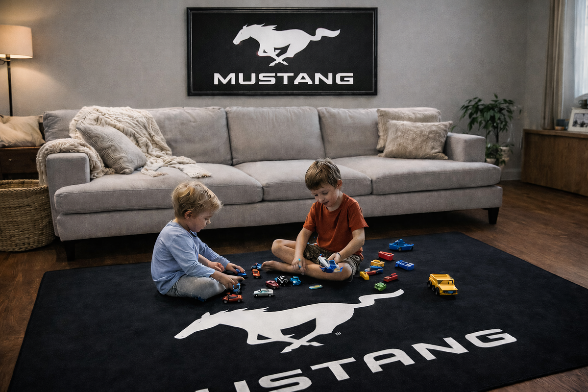 Premium Mustang Garagenteppich – 5x7 ft (60x87")