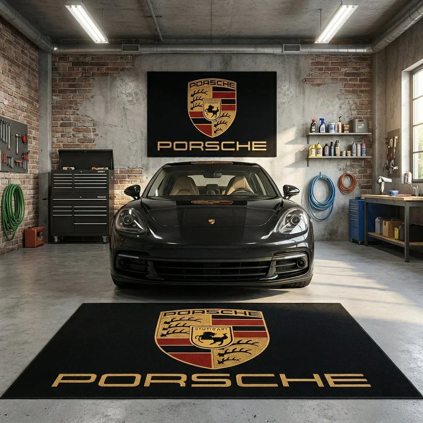 Premium Porsche Garagenteppich – 152 x 221 cm (5x7 ft)