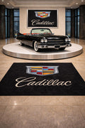 Cadillac Garagen-Bodenmatte - 5x7 ft (60x87") Luxuriöser rutschfester Autoteppich & Wanddekoration