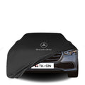 Mercedes-Benz S-Klasse (W223) mit maßgeschneiderter Indoor-Autoabdeckung in einer Garage in Deutschland