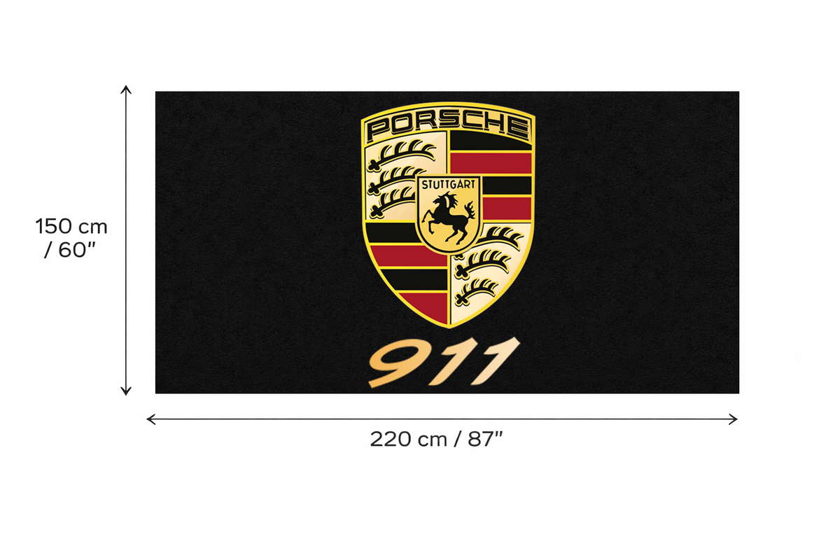 Premium Porsche Garagenteppich – 152 x 221 cm (5x7 ft)