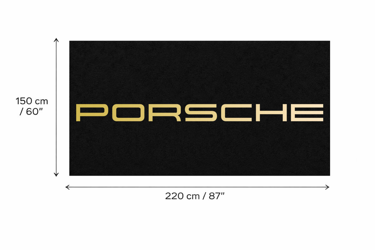 Premium Porsche Garagenteppich – 152 x 221 cm (5x7 ft)