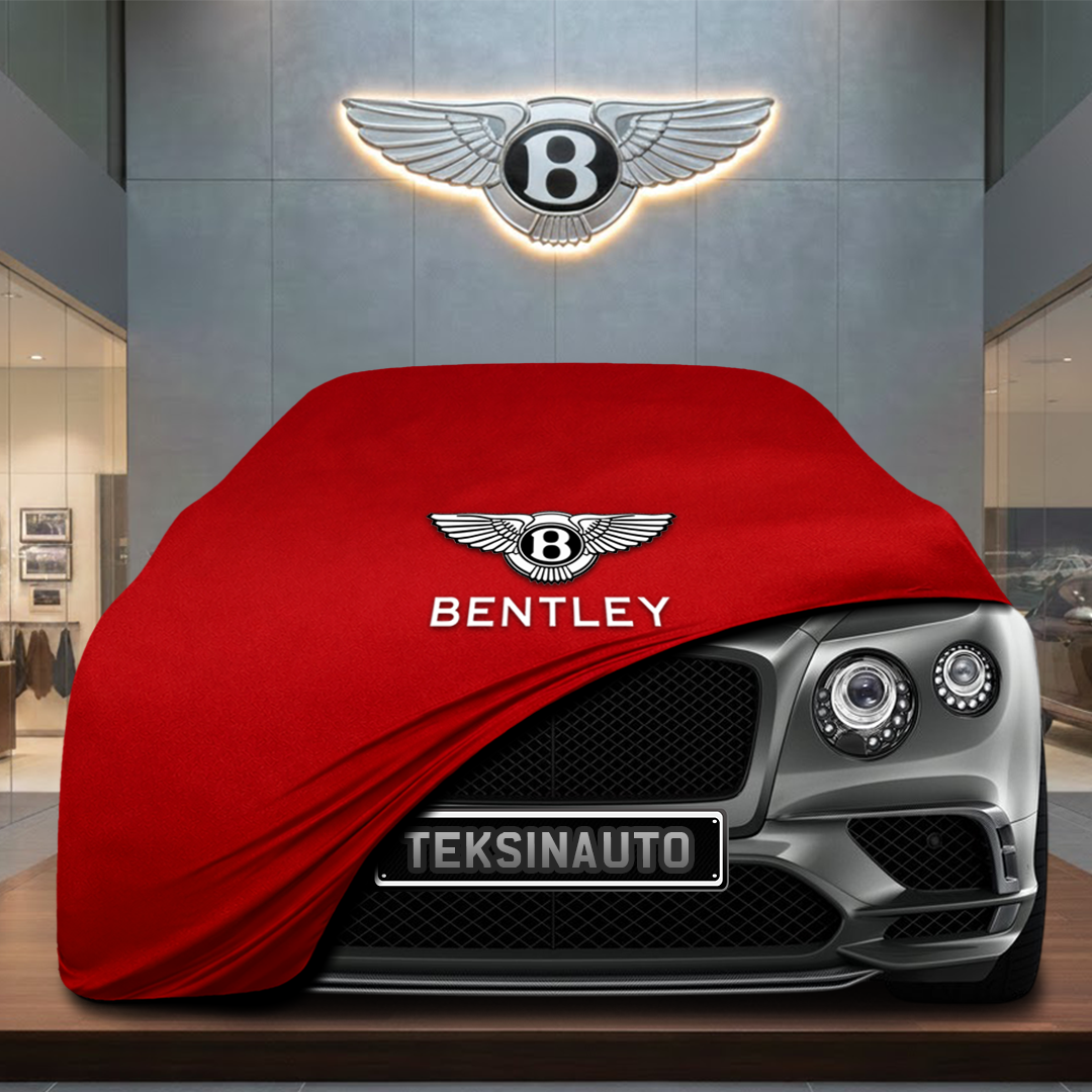 BENTLEY BENTAYGA EWB 2020- Passgenaue Indoor-Autoabdeckung Soft Stretch Schwarz, Grau, Blau, Rot Dust Protection Garage Cover Laser Cut + Bag - Rot